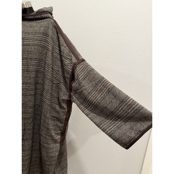 BEULAH Style Women Cotton-Blend Open Front Hooded Coat Brown One Size - Picture 2 of 14